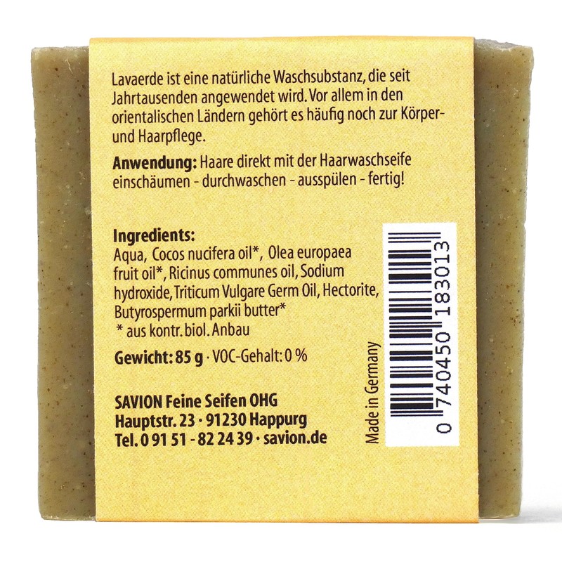 Savion Lava Earth Hair Soap for Normal and Oily Hair,