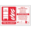 V Safety Fire Blanket - Landscape 200 x 150 mm
