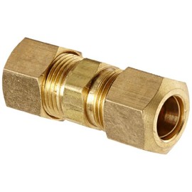 Anderson Metals 50062-06 50062 Brass Compression Tube Fitting, Union, 3/8" x 3/8" Tube OD