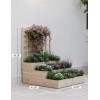 Garvee Wooden Vertical Garden Planter Box With Trellis Outdoors 3Tier