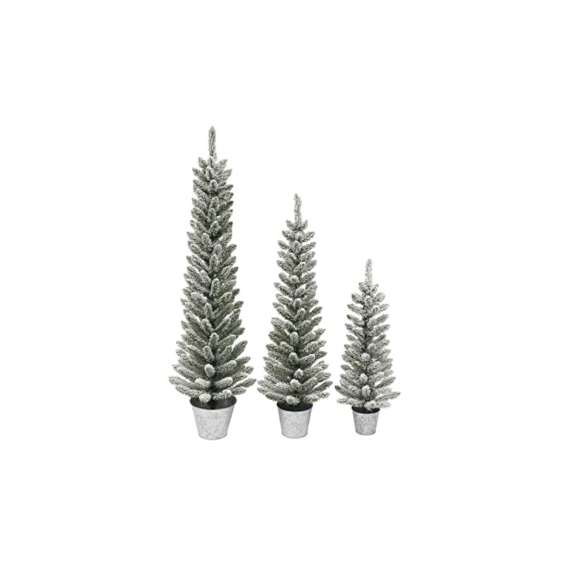 Potted Flocked Pencil Trees in 3ft, 4ft & 5ft Sizes,