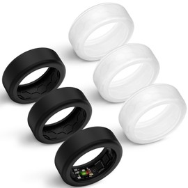 Hexasider 6 Pack Smart Ring Cover Fits 7mm and 8mm Ring Smart, Anti-Scratch Silicone Case for Working Out Gym Smart Rings Protector for Women Men (S+8mm)