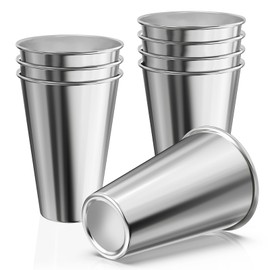 ENCYS Set of 8 Stainless Steel Cups,12oz Stainless Steel Kids Cups,Stackable Metal Drinking Cups for Home, Party, Camping, Outdoor
