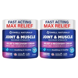 OWELL NATURALS Joint & Muscle Deep Penetrating Therapy Soothing Comfort Cream, Maximum Strength Relief & Recovery for Lower Back, Neck, Knee, Hands, Feet, Shoulder, 2 Oz (2 Pack)