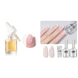 GAOY GAOY French Manicure Kit, Nail Stamper and 2Pcs Gel Nail Polish and Cuticle Oil, 20ml Cuticle Care Strengthener Oil