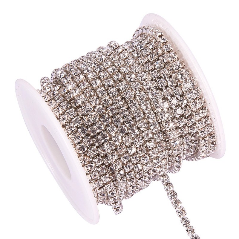 Craftdady 10 Yards 3mm Rhinestone Strass Chains Diamante Chain Clear