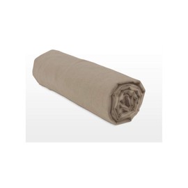 Home Linge Passion 57 Thread Count Fitted Sheet, Cotton, Dark Beige, Queen