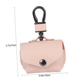 KOMBIUDA Simple Imitation Leather Earphone Protector Case for Lost Design with Buckle Precise Cut for Charging Convenient Carrying Apricot