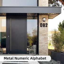 Ya_chtttwo Metal House Numbers,8" Black Metal Modern Door Garden Mailbox Apartments Outside Farm Decorative Letters House Numbers with Nail Kit Visibility Signage(Black-O)