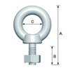 DAIDOHANT 10101690 Uniqlo Eye Bolt (with nut) [16mm] (A) 17x(B)