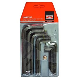 Bahco 1995Z/12T Hexagon Offset Screwdriver Set Imperial Sizes, Black, Set of 12 Piece