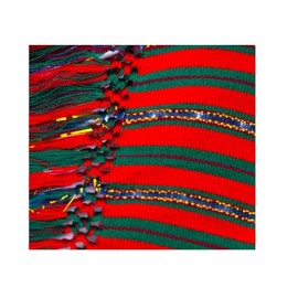 Handmade Holiday Cotton Table Runner with Gold Accent Hand Woven in Guatemala Fair Trade