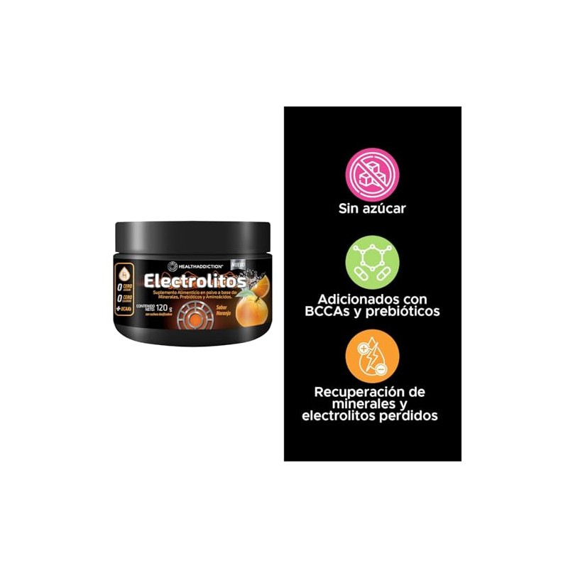 HEALTHADDICTION Electrolitos con BCAAs Enzimas Digestivas Carnitherm con L-Carnitina, Té