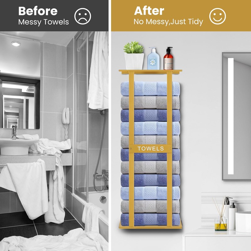 Bathroom Towel Storage Rack, Wall Mounted Bathroom Towel Rack, 30