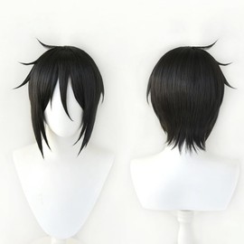 KTJMCOS Heat Resistant Cosplay Wig, Sebastian Michaelis Black Butler Cosplay Wig, Party, Disguise, Wig, Cosplay Tool, Christmas, Disguise, Events, Performance, Theatre, Photography
