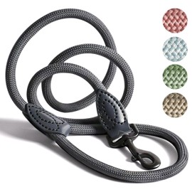 ne&no Rope Lead 1.2 m (Slightly Stretchy) for Medium to Large Dogs I Training Lead I Robust Dog Lead I Round Braided I Rope Lead Dog I City Lead I Dog Leash Anthracite, 120 cm