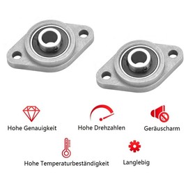 KOMUNJ KFL08 Pillow Block Bearing, 8 mm, Flange Bearing, Self-Aligning Pillow Block Bearings, Rhombic Flange Bearings, for Film Processors, Rotating Machines, Printing Machines, etc. Pack of 6