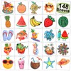 CHARLENT 148 PCS Summer Glitter Fruit Temporary Tattoos for Kids
