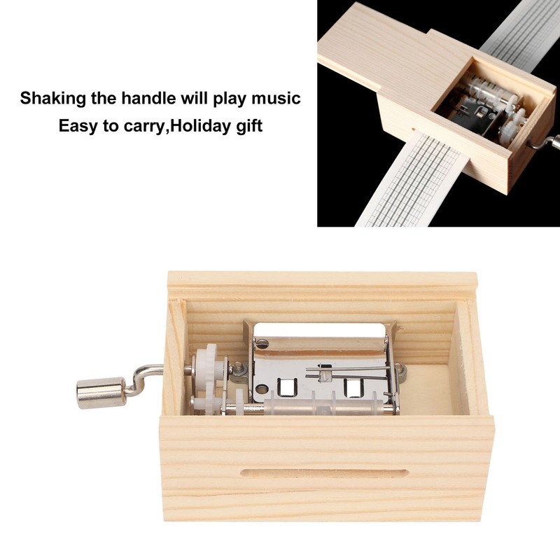 Music Box 15 Note Hand Crank Compact Retro Style Attractive
