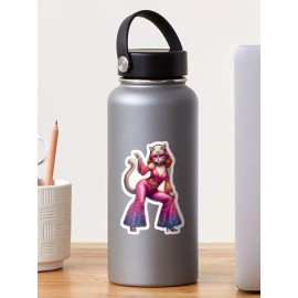 CAT Bell Bottom Boogie Cat Sticker by C Autumn Trapp Original Art 3" x 3" 70's vibes