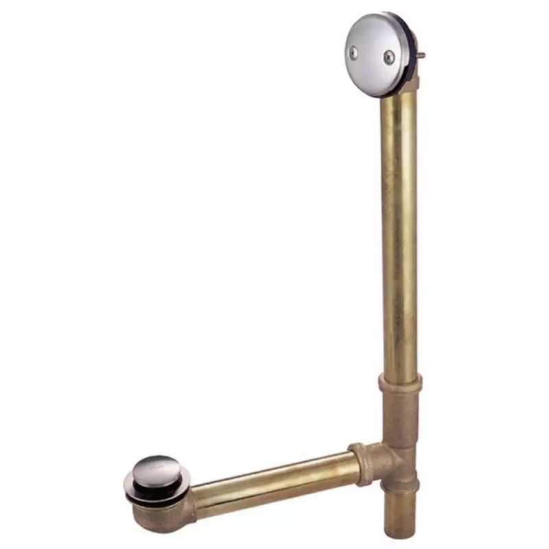 Kingston Brass 16" Bathtub Waste and Overflow Drain - Brushed