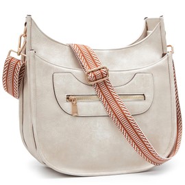 Crossbody Bag for Women Leather Hobo Handbags Purse Fashion Shoulder Bag (White(2055))