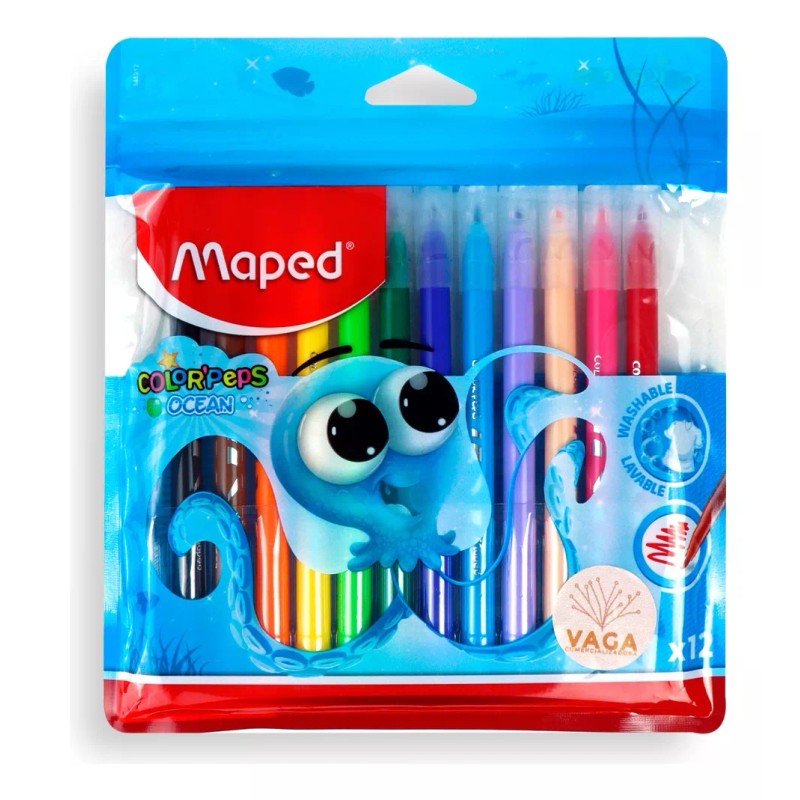 Maped Set 12 Plumines Maped Color Peps Ocean Colores Escolar