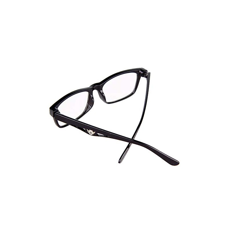 PLOPLO High Magnification Power Reading Glasses Readers 4.00-6.00 (Black, +4.0)