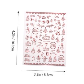 LALAFINA Nail Art Sticker Set Christmas Elk Nail Decals Static Stickers 9pcs Mixed