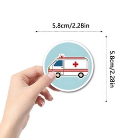 Funny EMS Stickers,50 PCS Ambulance Vinyl Waterproof Decals for Water Bottles Computer Bicycle Skateboard Luggage Phone Pad Laptop Kids Teens Paramedic Medical Stickers Pack
