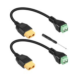 YANBORONSN XT60 Female to Solderless Terminal Power Cord for Solar Panels,RC Models,DIY Enthusiasts,Engineers（0.3M/1Ft）