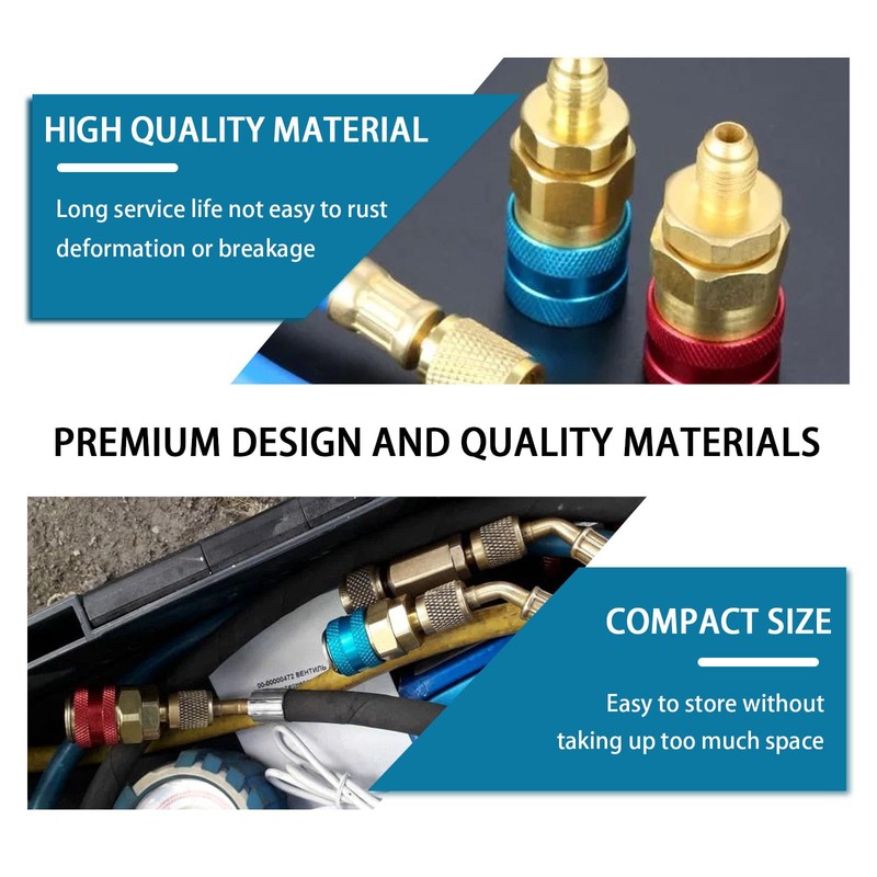 Ziciner R1234YF Quick Couplers Kit, R1234YF to R134A Conversion Kit,
