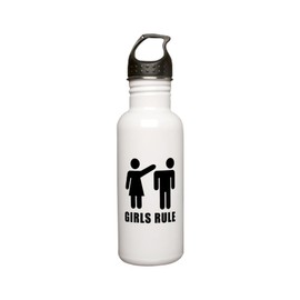 Truly Teague Stainless Water Bottle 0.6L Black & White Symbols: Girls Rule