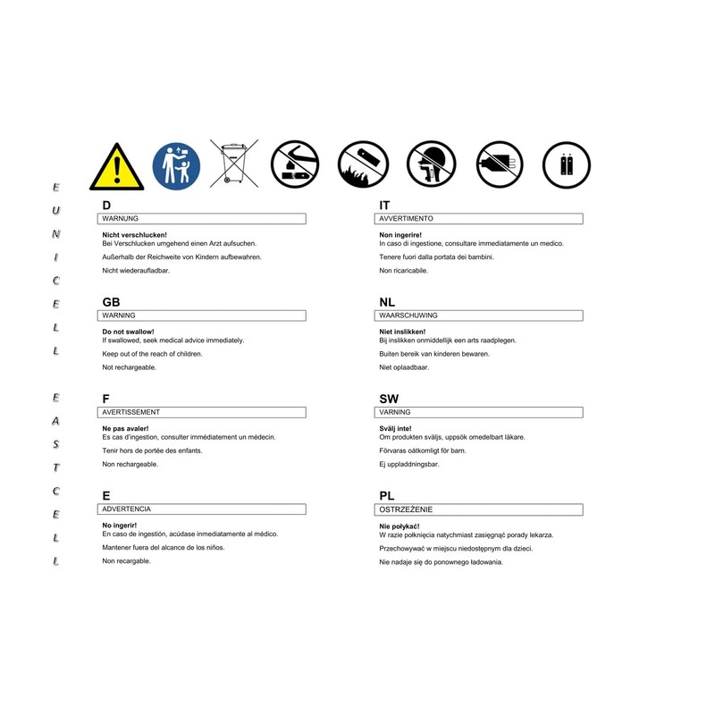 10 Eunicell AG5 / 193 / LR48 Button Cell 1.5V