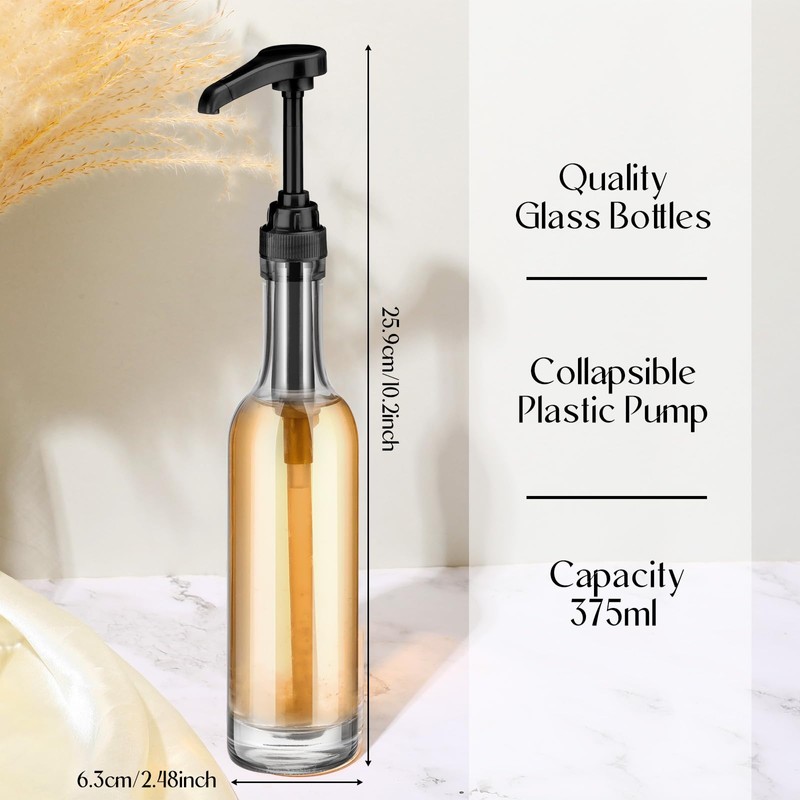 Baderke 8 Pack Glass Coffee Syrup Dispenser Bottles for Bar,