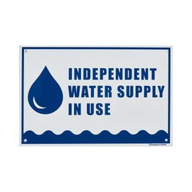 Sandleford Independ Water Supply Sign, Medium, 300 mm x 200 mm