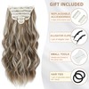 FLIACE Hair Extensions Clip ins, 6 PCS Wavy Extensions, Light