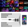 XUKEY 12Pc Motorcycle RGB LED Neon Under Glow Light Strip