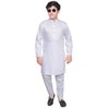Desi Sarees Boys Plain Soft Blended Cotton White Kurta With