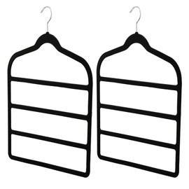 3 PACK Non-Slip Velvet Trouser Hangers, 4-Layer Trouser Hangers, Jeans Hangers, Clothes Hanger Closet Organizers Storage for Ties Belts Scarf Towel Pants
