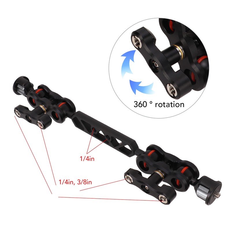 Articulating Arm Aluminum Alloy 11in Lengthened Adjustable Articulating Ballhead Extension