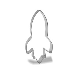 Keewah Space Rocket Cookie Cutter, 4”, Stainless Steel