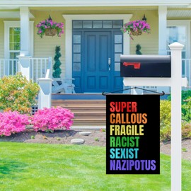 SODAVA [12"x18"] Super Callous Fragile Racist Sexist NaziPotus Flag, Political House Flag, Democracy Garden Banner, Government Outdoor Sign Double Sided Garden Flag, Outdoor Holidays Yard Flags