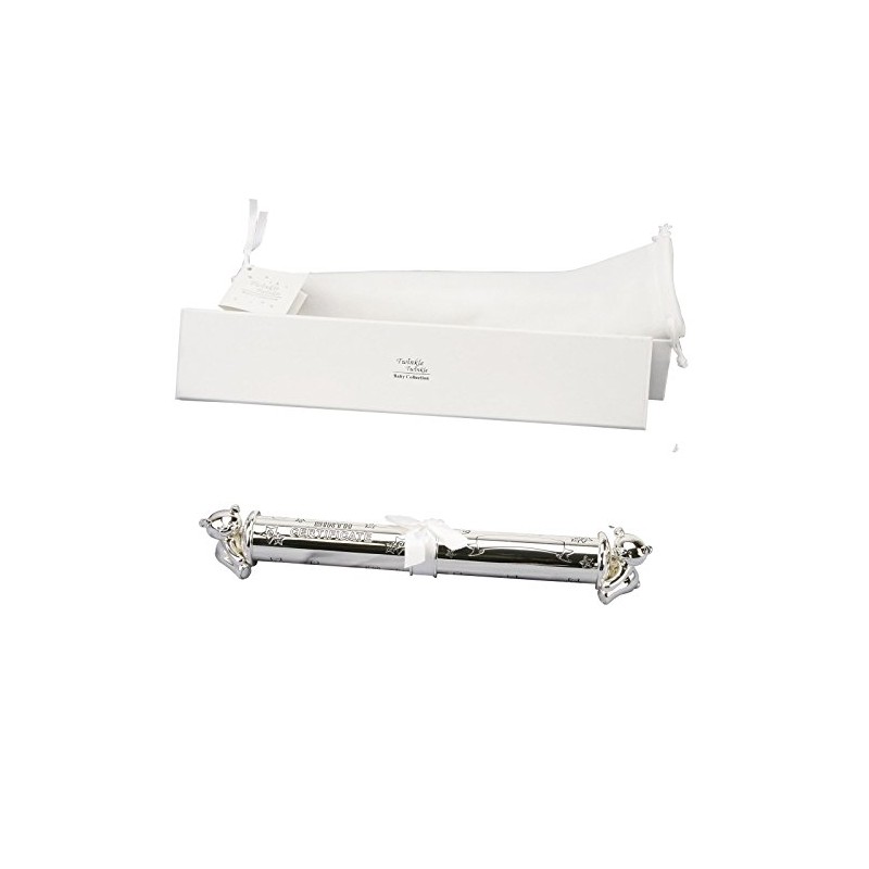 Twinkle Twinkle Silver Plated Birth Certificate Tube CG310C