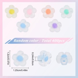 SUNNYCLUE 1 Box 400 Pieces 6 Colours Transparent Flower Beads Acrylic Flower Beads Frosted Beads Blossom Spacer Loose Beads for Jewellery Making Necklaces Bracelet Earrings Women Adults DIY Baste