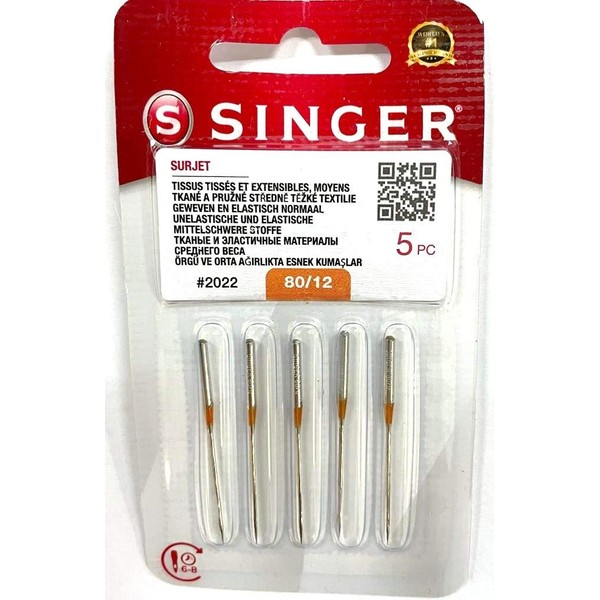 Singer 5 Original Overlock (Ultralock 14SH) Sewing Machine Needles 2022 Thickness 80/11