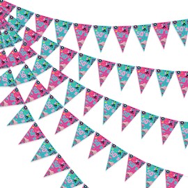 Back 50's Party Decorations - 3PCS Retro 50's Triangle Banners, Rock and Roll Party Bunting Banner Garlands, Sock Hop Party Decorations, 1950's Rock and Roll Music Party Decorations