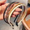 Herbeluemily HM-0123-R02-BK Headband, Faux Leather, Thin, Stylish, Adult, Simple, Korean