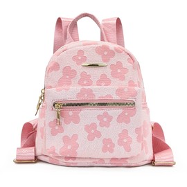 WisePoint Womens Backpack, Casual Daypacks Small Backpacks for Women and Girls, Women's Fashion Backpacks with Flower Pattern Girls Backpacks for Shopping, Traveling, Dating (pink)