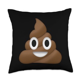 Poop Pile Smiling Happy Poop Pile Swirl of Poop Cute Funny Throw Pillow